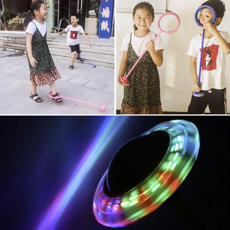 Hula hop skakanka na nogę dla dzieci z Diodami LED, czerwona