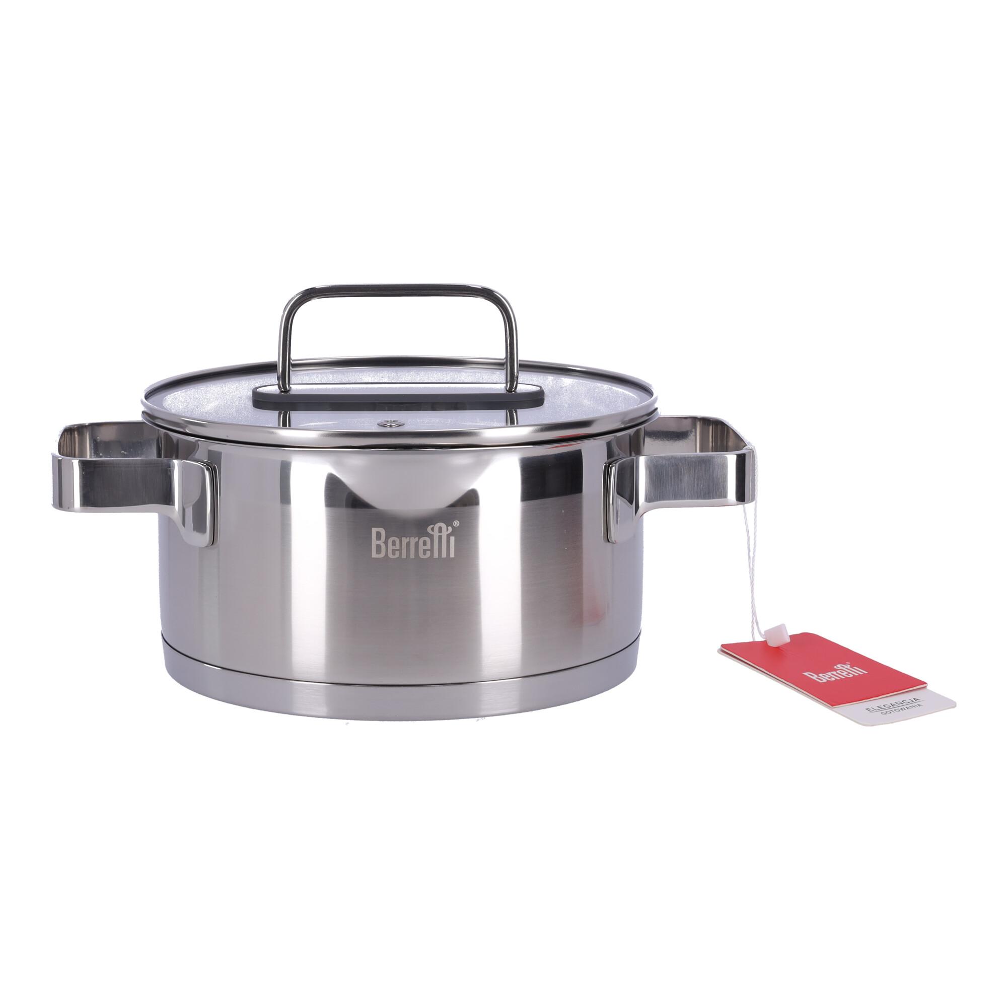 Stainless steel pot with lid Mistral BERRETTI, 18 cm
