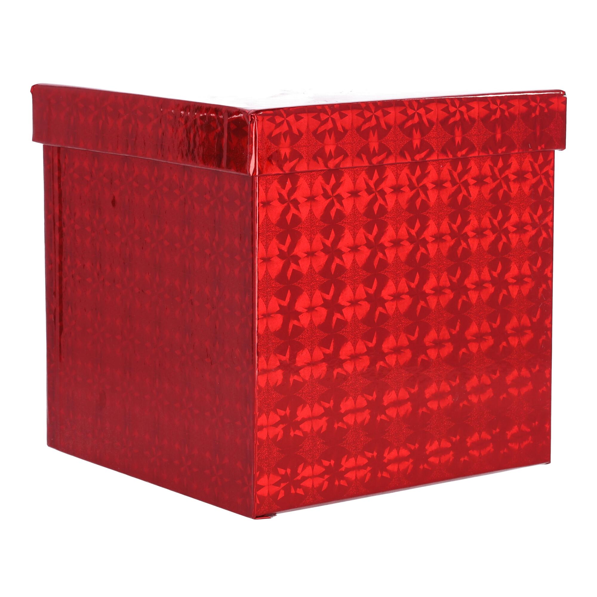 Pudełko prezentowe kwadratowe - czerwone 8,5x8,5 cm