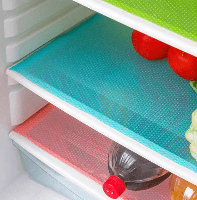 Antibacterial and mildew mat for the fridge (4 pcs) - blue
